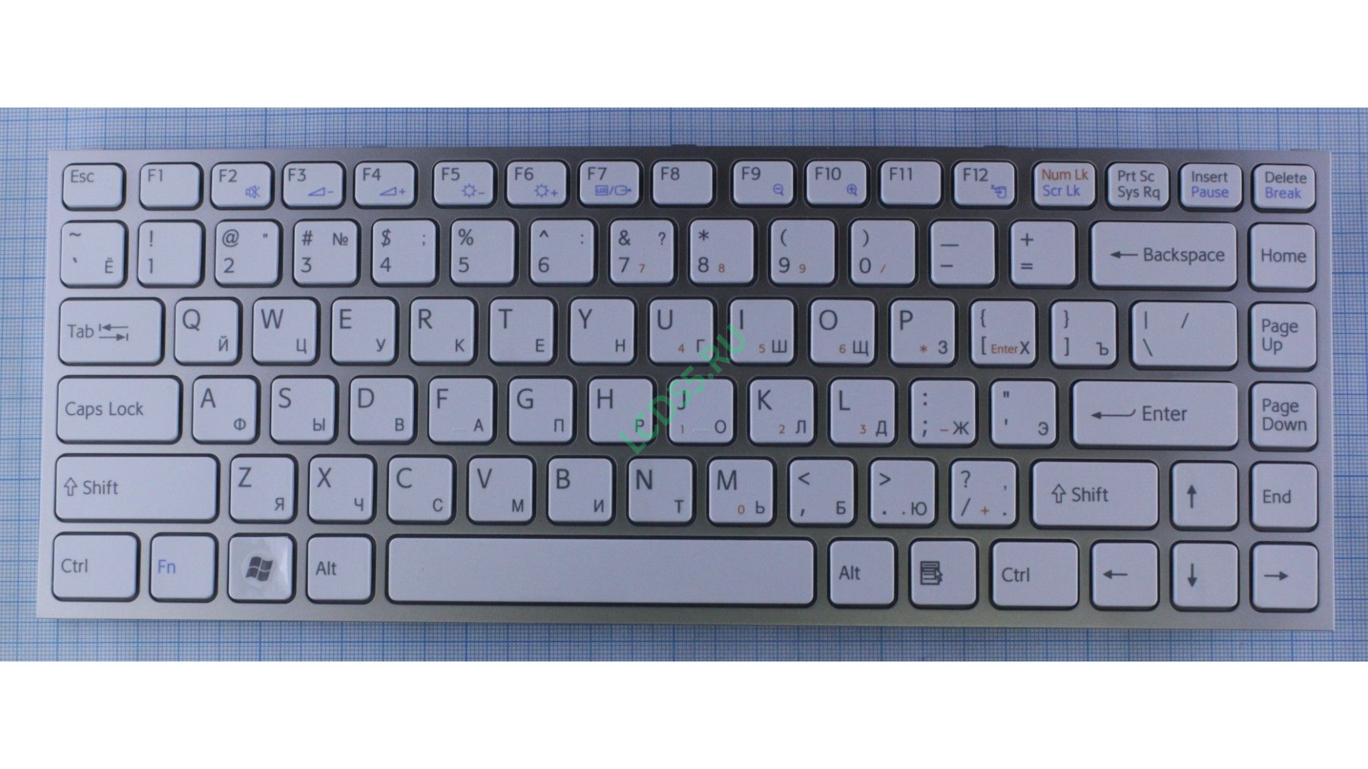 Клавиатура Sony Vaio VPC-Y series (серебристая, белые кнопки)