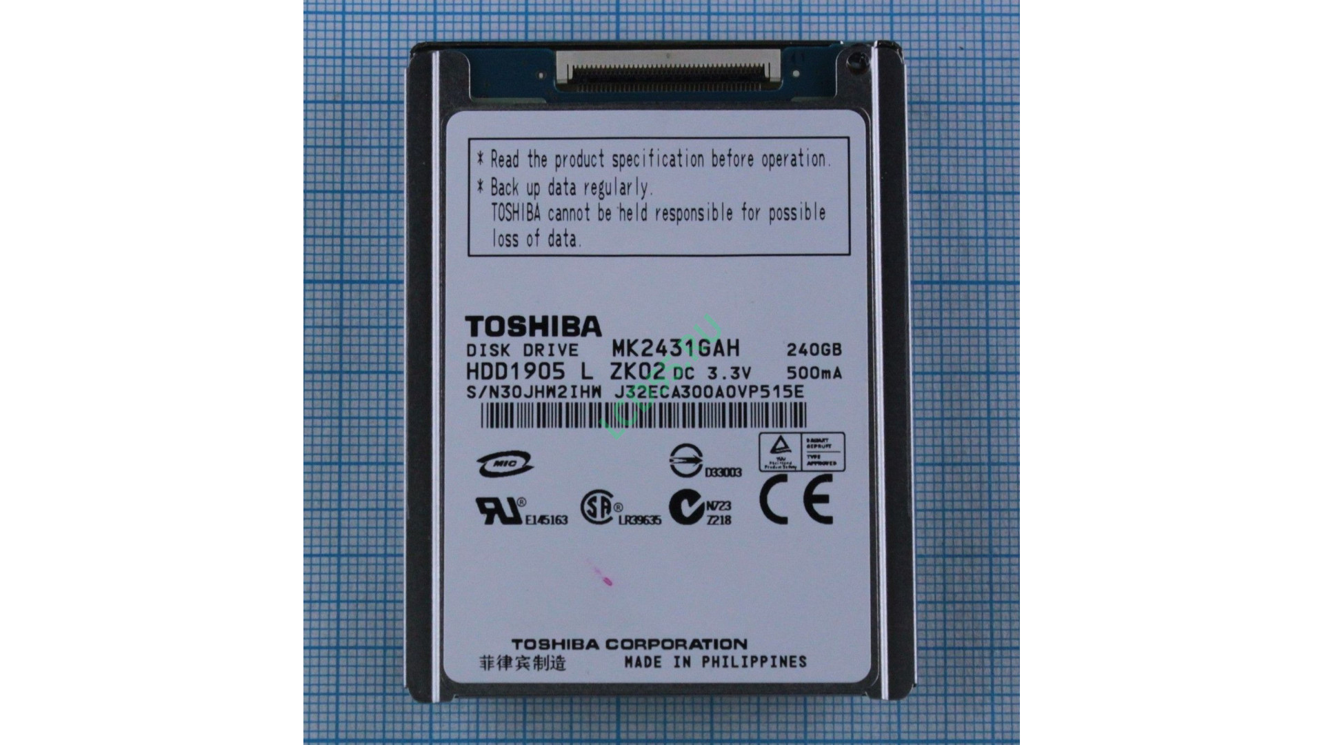 Жесткий диск ZIF IDE 240Gb Toshiba MK2431GAH