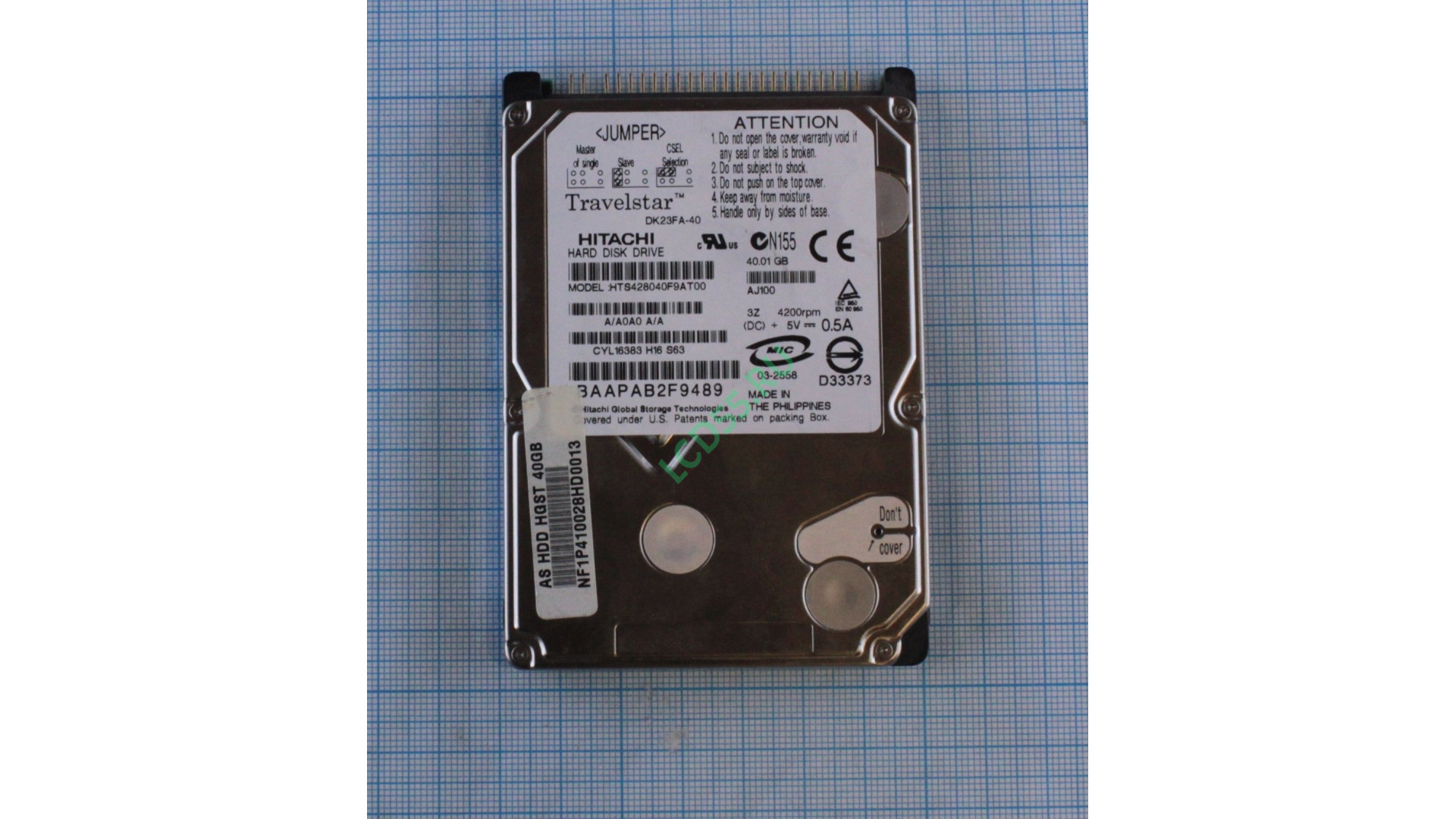 Жесткий диск IDE 2.5 Hitachi HTS428040F9AT00  40GB