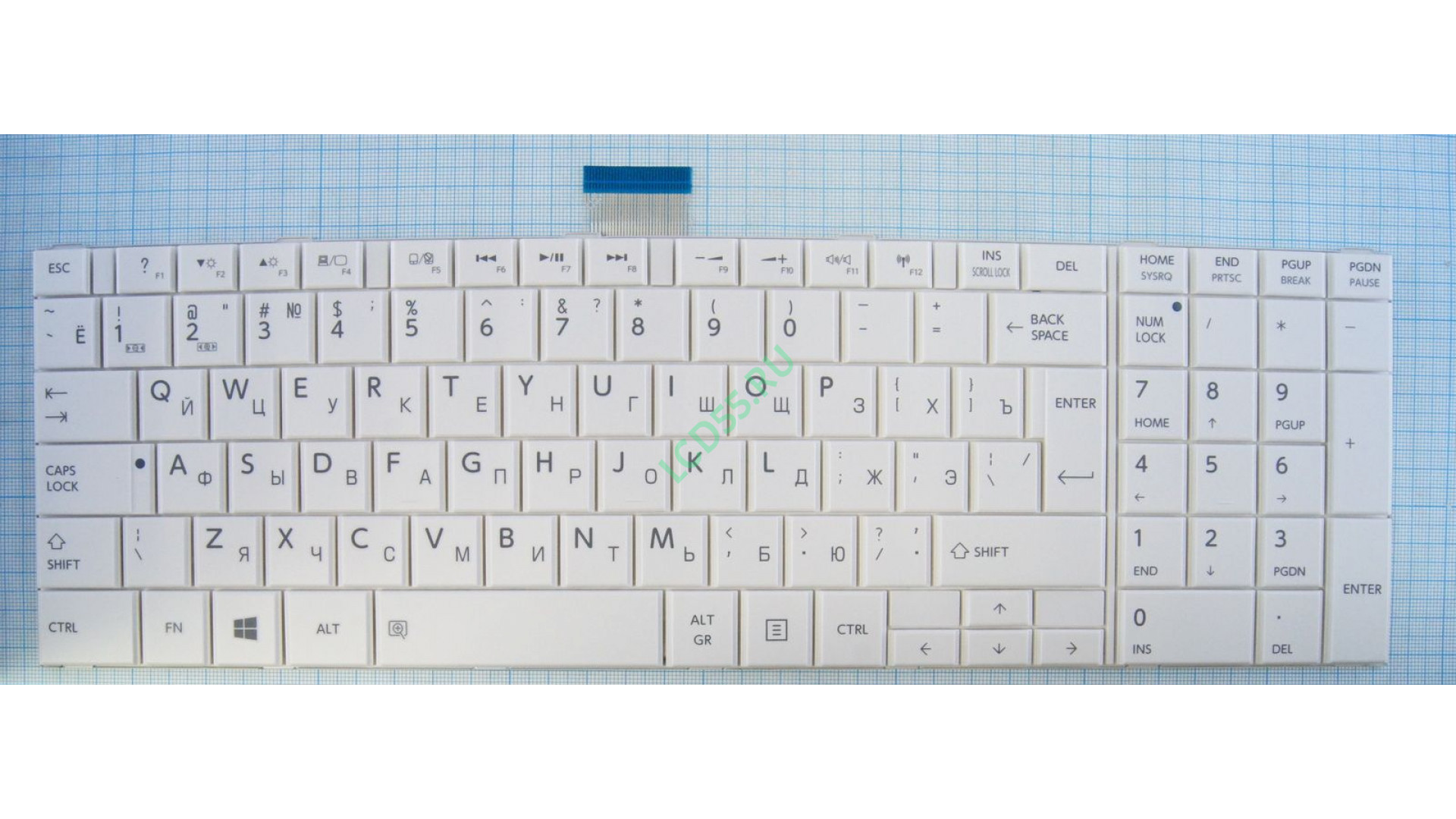 Клавиатура Toshiba Satellite C850, C870, C875, L850, L855, L870 (MP-11B96SU-5281W) (белая)