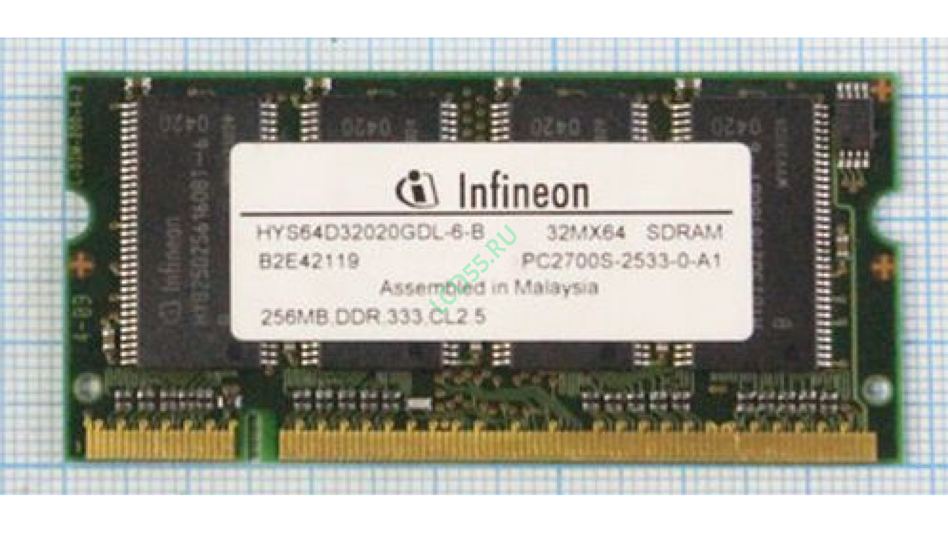 Infineon HYS64D32020GDL-6-C DDR1 SODIMM 256Mb 333MHz <PC-2700>