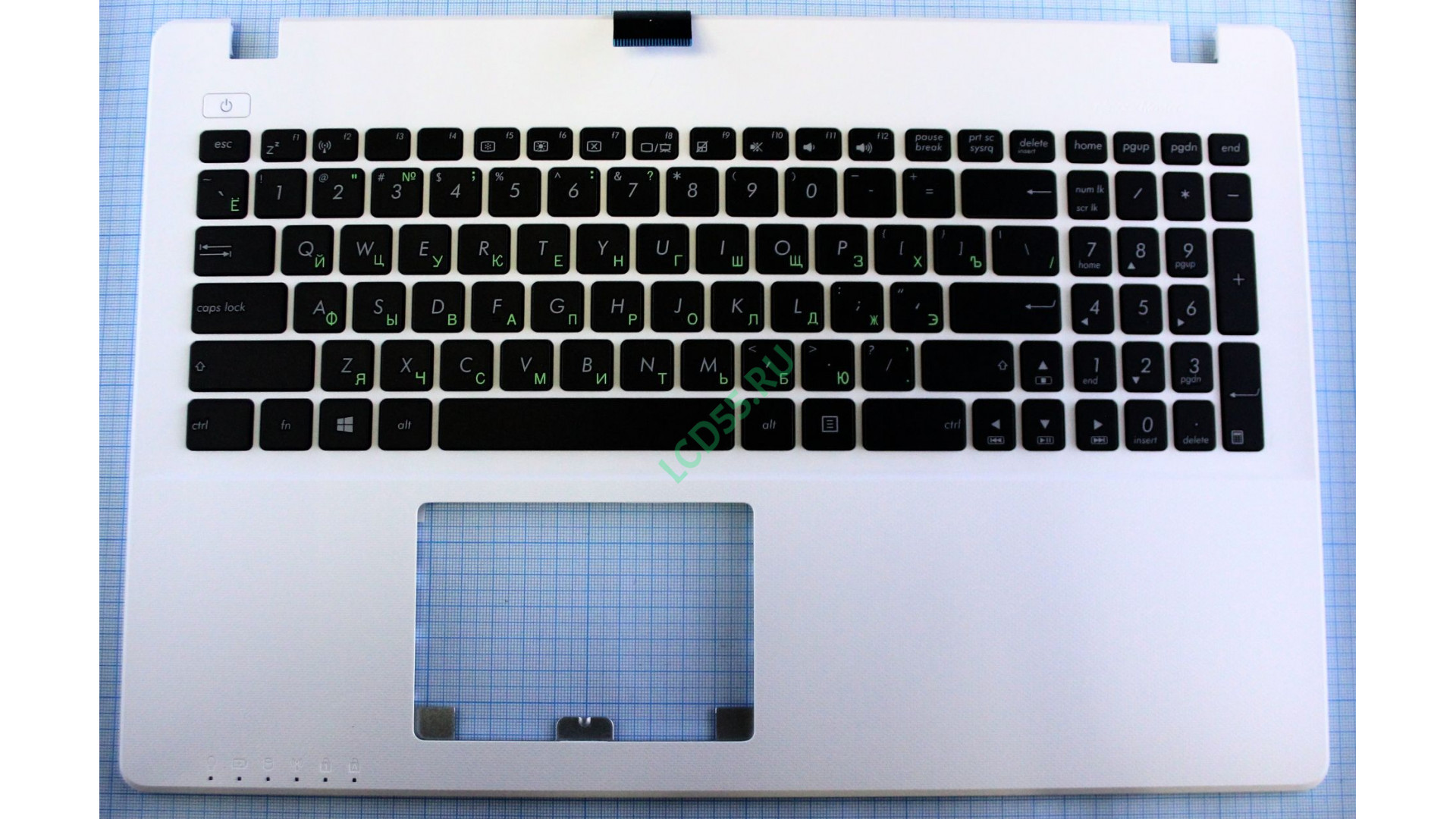 Клавиатура в сборе с TOP панелью Asus X501, X502, X550, X551 (0KNB0-612BRU00) белая