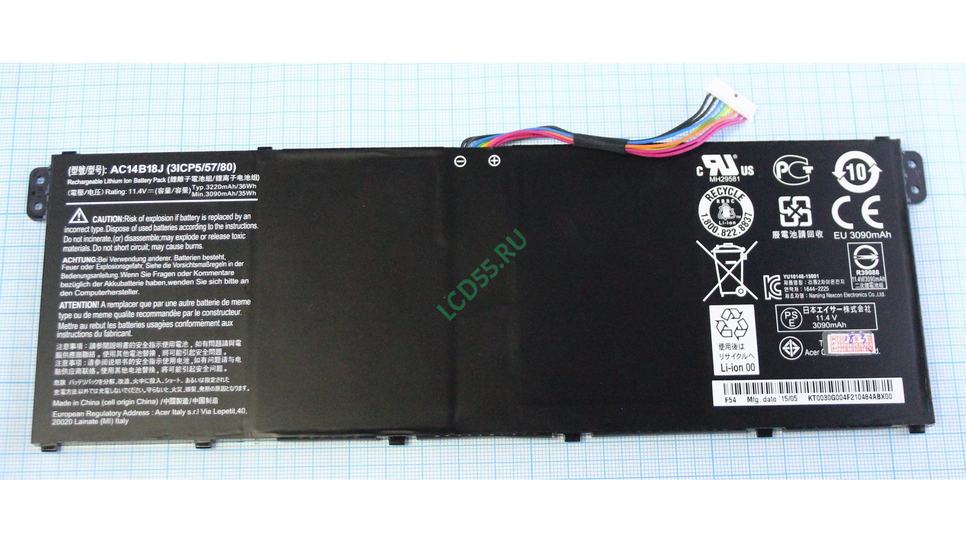 Аккумулятор Acer Aspire ES1-511, V3-111, E3-111, ES1-572 11.4V AC14B18J 3320mAh Original