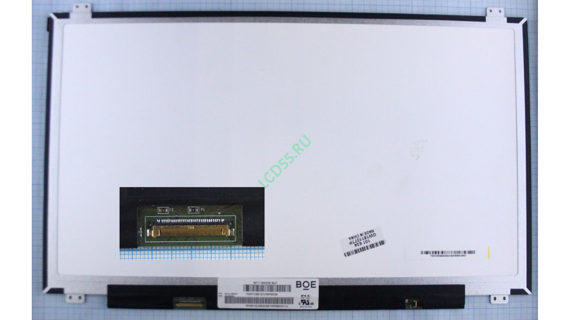 17.3" NT173WDM-N21 1600x900 Slim EDP HD LED (30 pin left) Matte, уши вверх/вниз