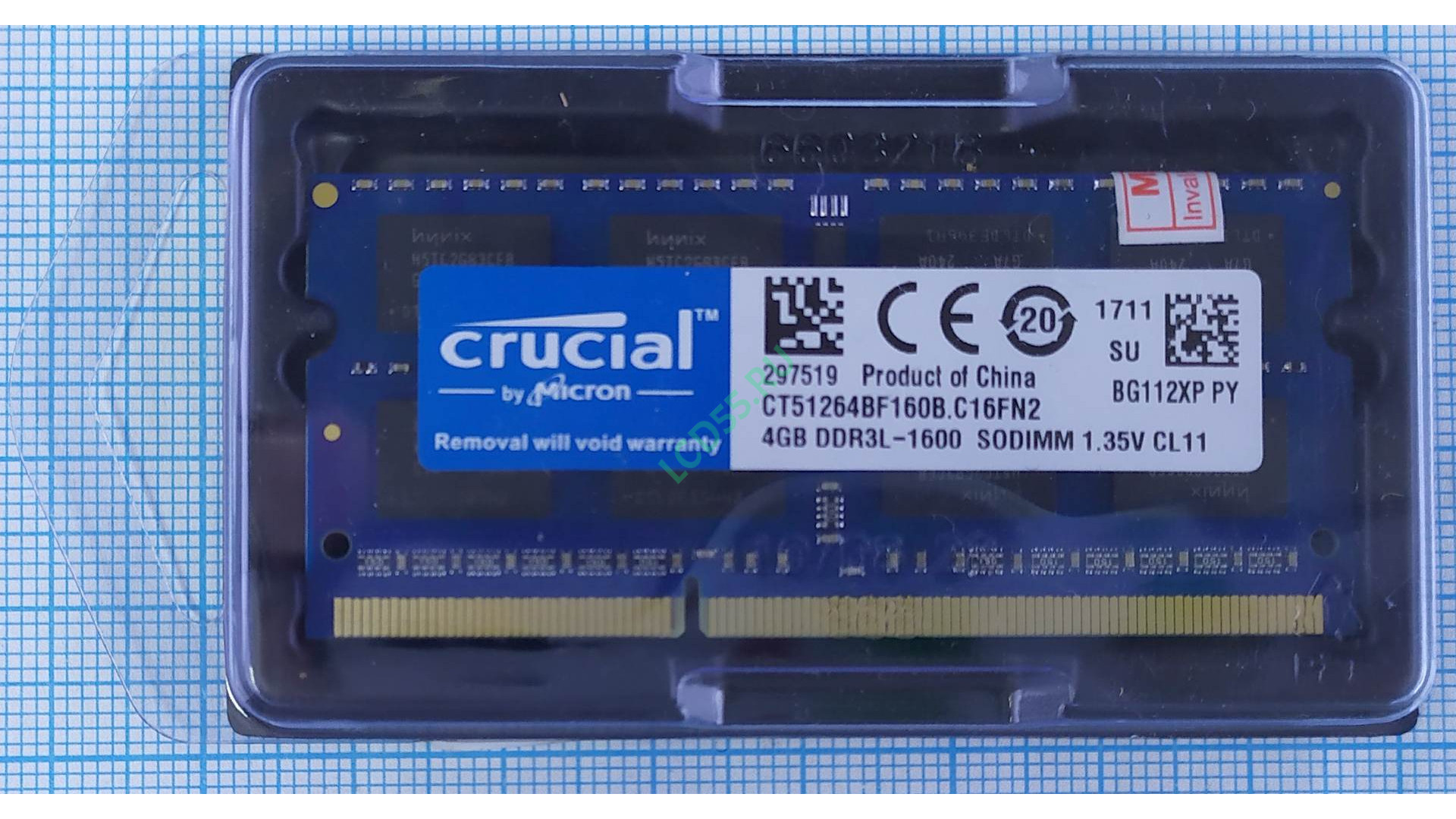 4GB sodimm Crucial CT51264BF160B 1600 MHz PC-12800 PC3L 1.35V