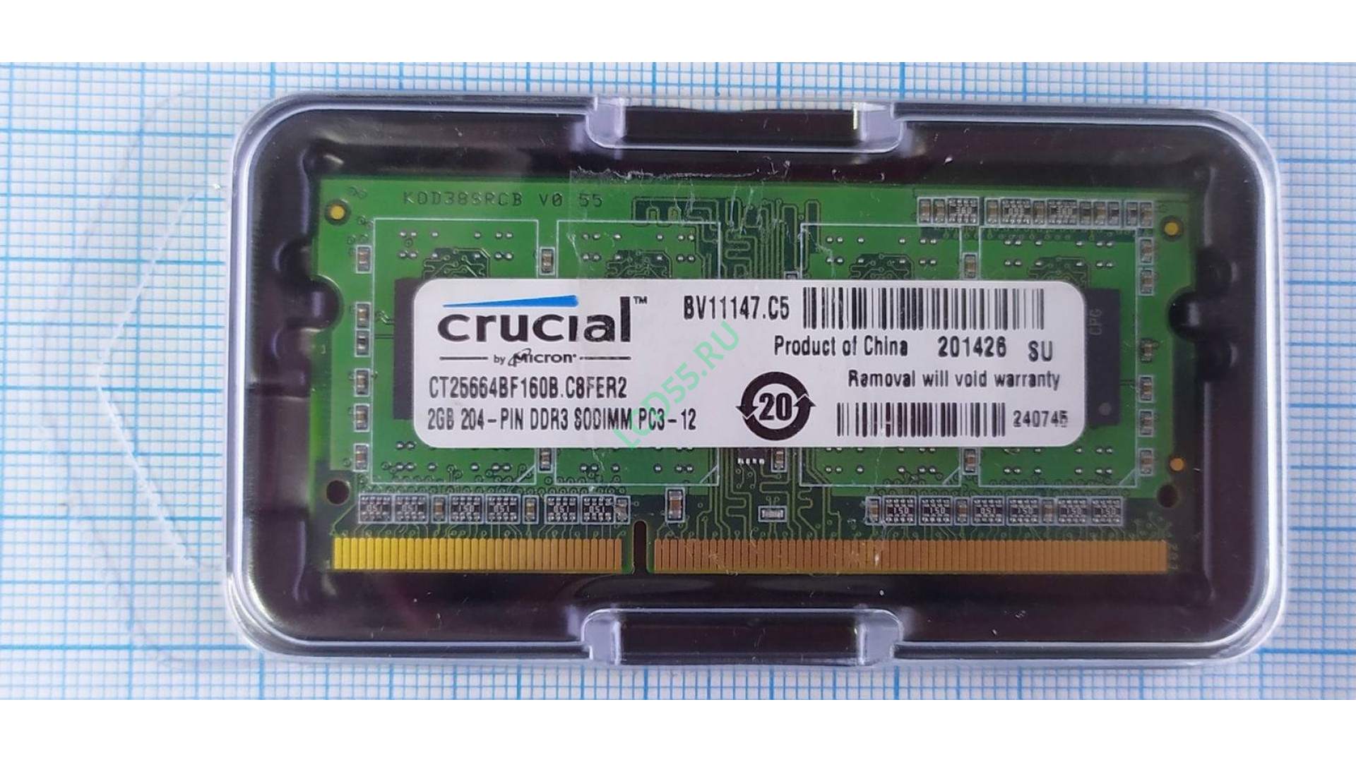 2GB sodimm Crucial [CT25664BF160BJ]  PC12800 DDR3L