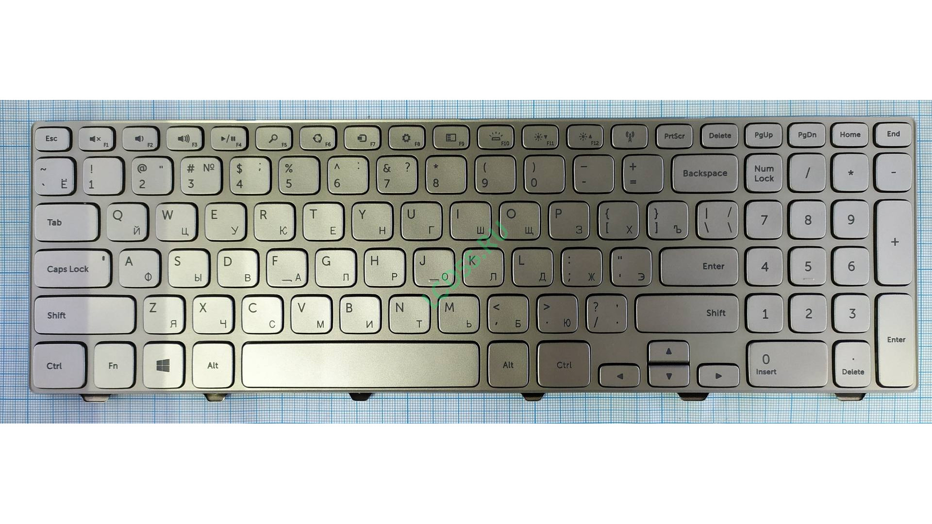 Клавиатура Dell Inspiron 15-7537 серебристая, с подсветкой