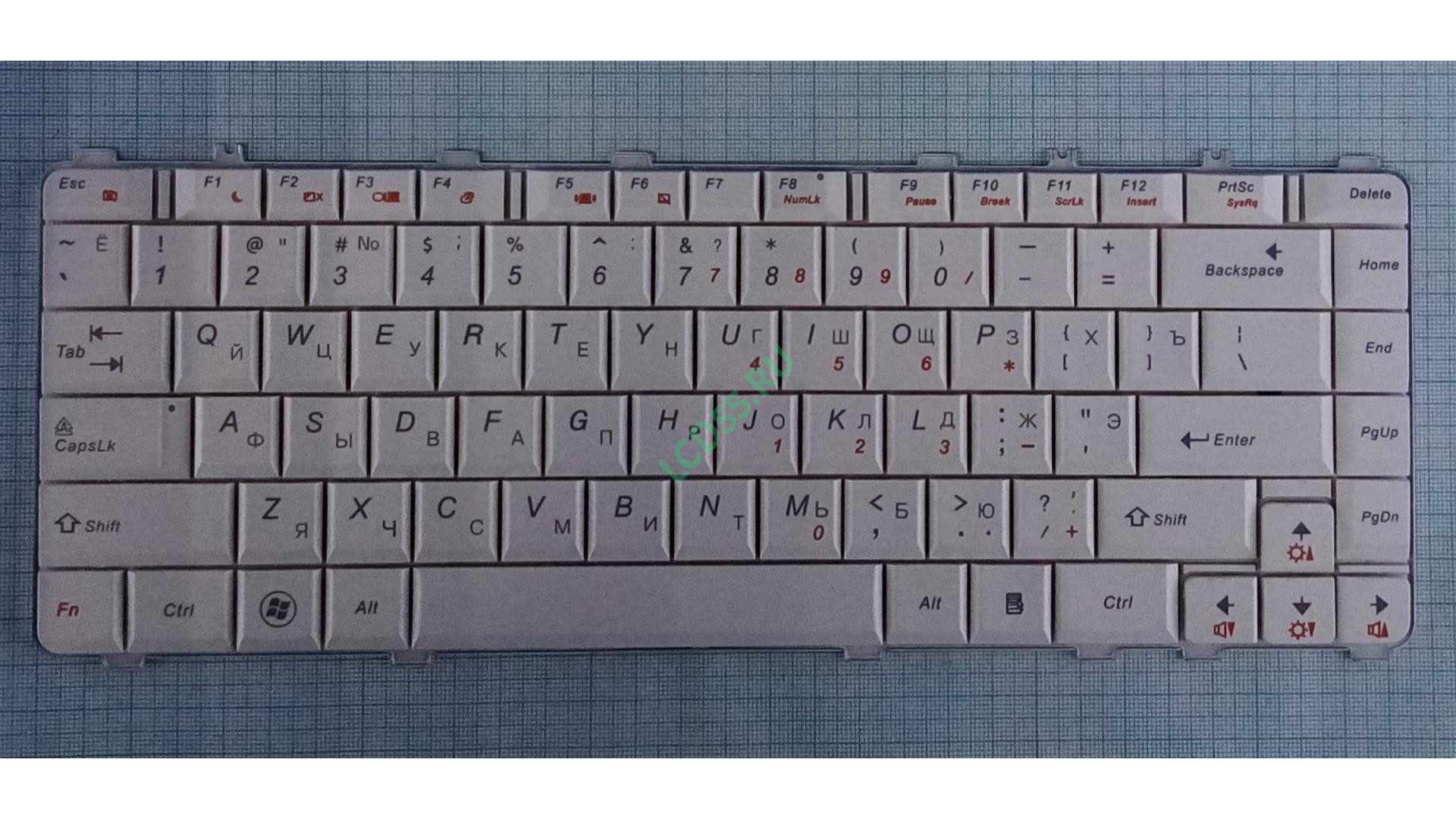 Клавиатура Lenovo IdeaPad Y450, Y460, Y550, Y560 белая