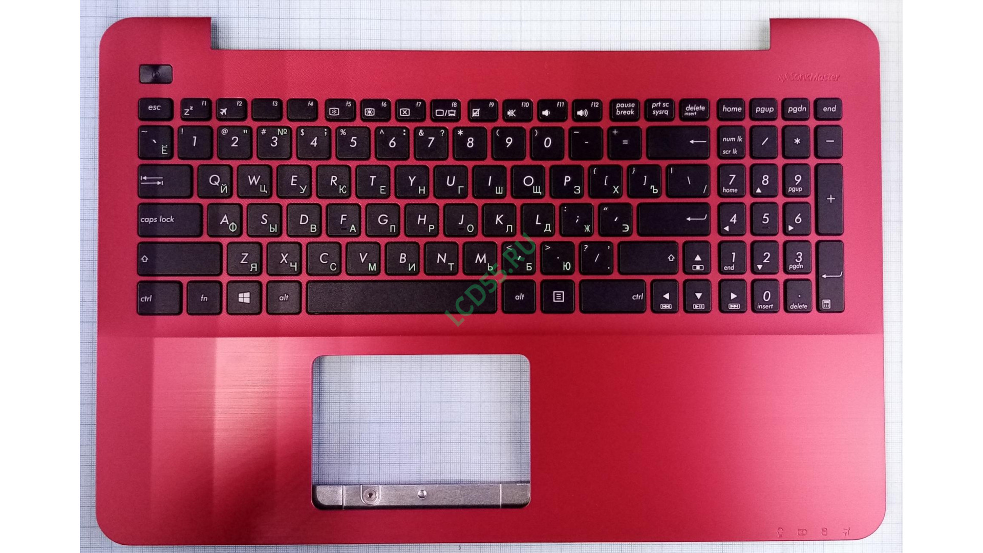 Клавиатура в сборе с TOP панелью Asus X555 красный