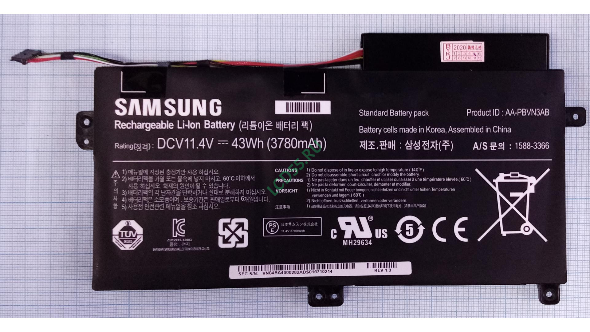 Аккумулятор Samsung 370R5E 370R4E 11.4V 3780mAh Original