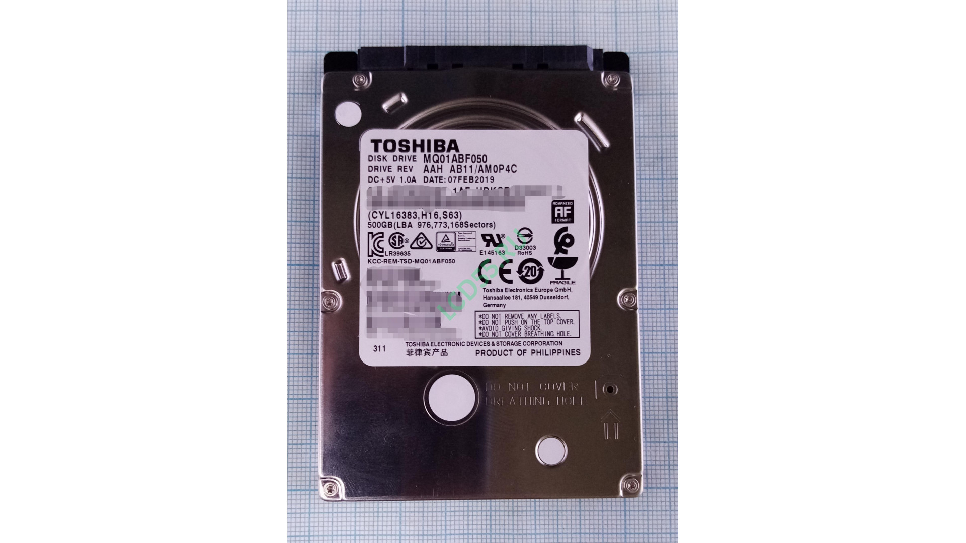 500 Gb 2.5" Toshiba MQ01ABF050 SATA-3 8Gb 5400 rpm