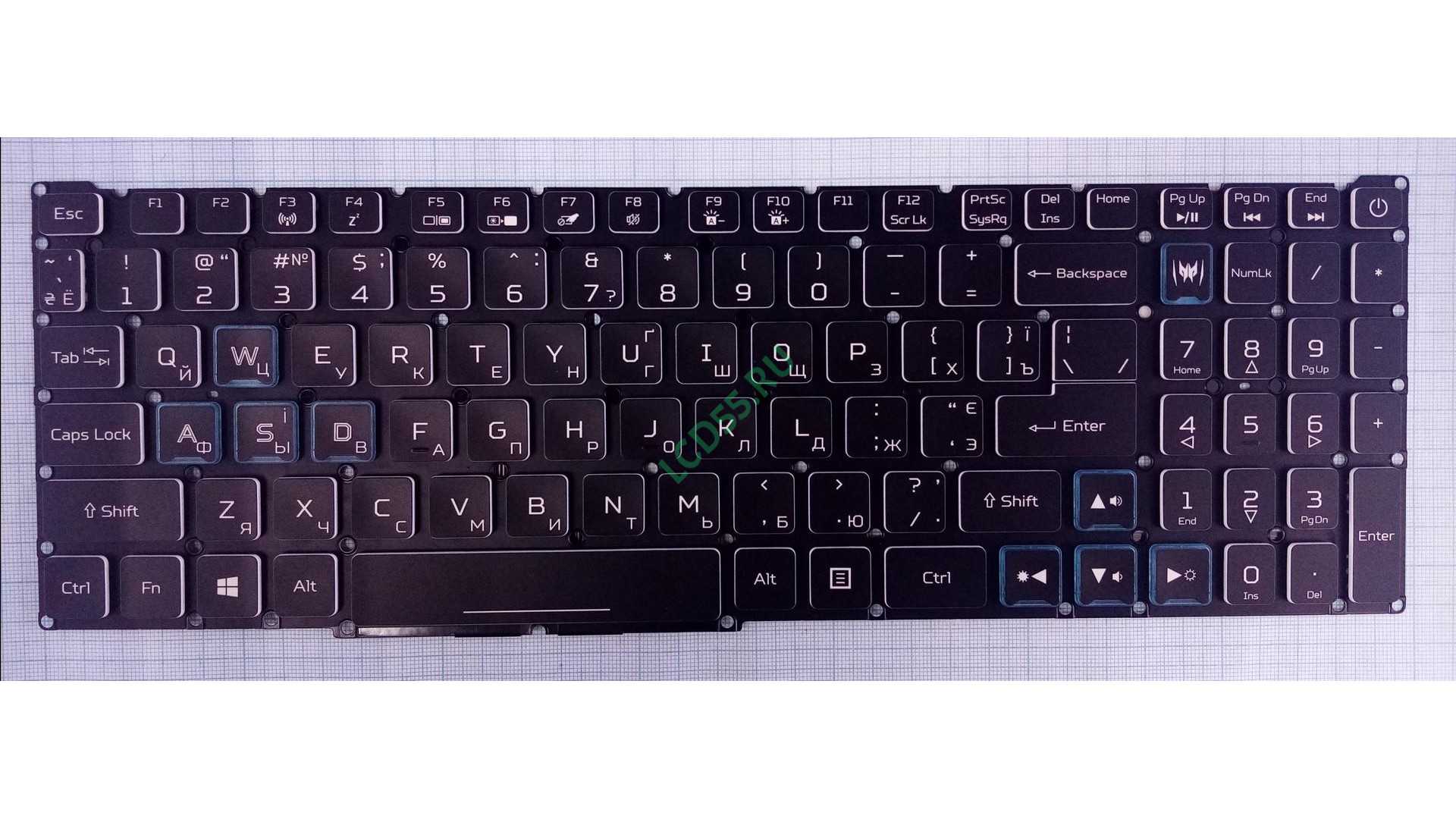 Клавиатура Acer AN515-54 с белой подсветкой