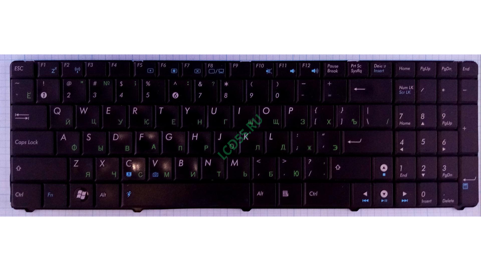 Клавиатура Asus K50, K50C, K51, K60, K61, P50, K70, F52, X5DIJ (черная) с разбора